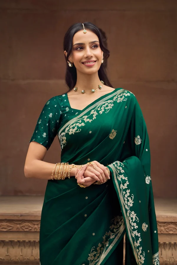 Eraya Banarasi Green Saree