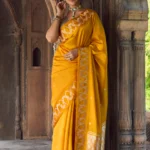 Eraya Mustard Gold Banarasi Saree